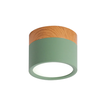 Moderne Macaron Deckenlampe – Kompakte Metall-/Holz-Deckenleuchte für Küche und Bar in Gelb, Heim Zeile und Heim Zeileack