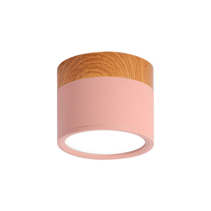 Moderne Macaron Deckenlampe – Kompakte Metall-/Holz-Deckenleuchte für Küche und Bar in Gelb, Heim Zeile und Heim Zeileack