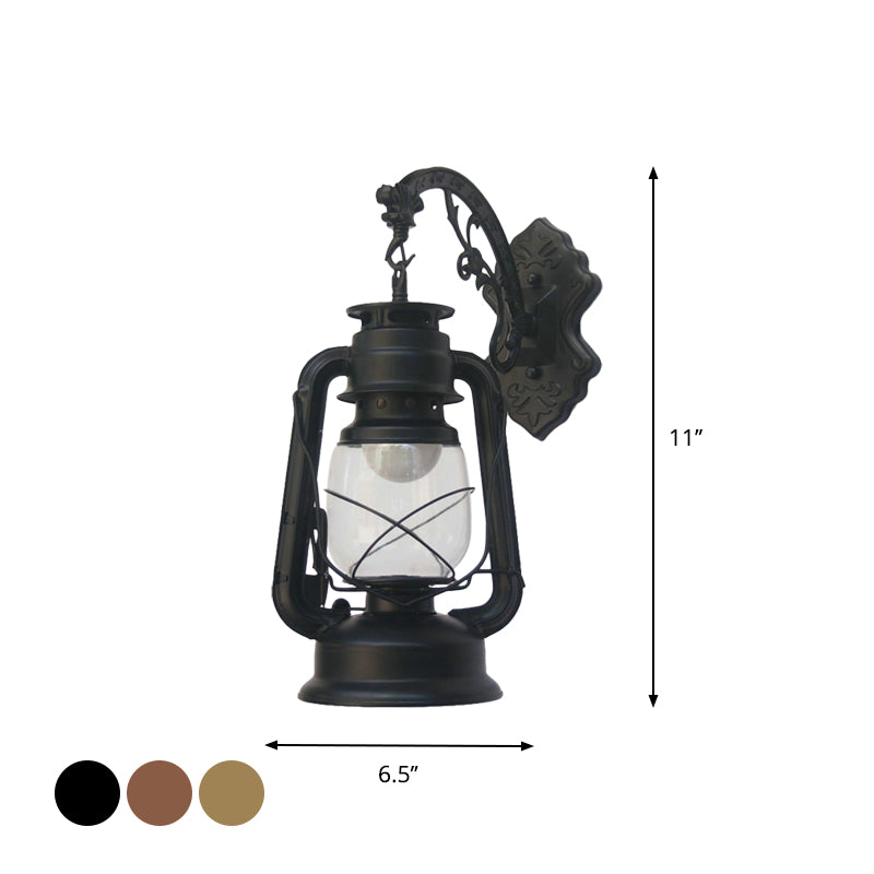 1-Licht Kerosin Wandleuchte Nautisch Schwarz/Kupfer/Bronze Klarglas Wandleuchten für das Esszimmer