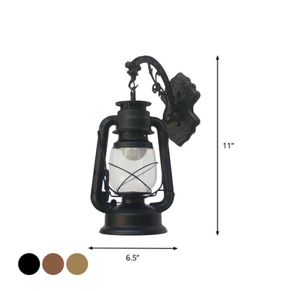 1-Licht Kerosin Wandleuchte Nautisch Schwarz/Kupfer/Bronze Klarglas Wandleuchten für das Esszimmer