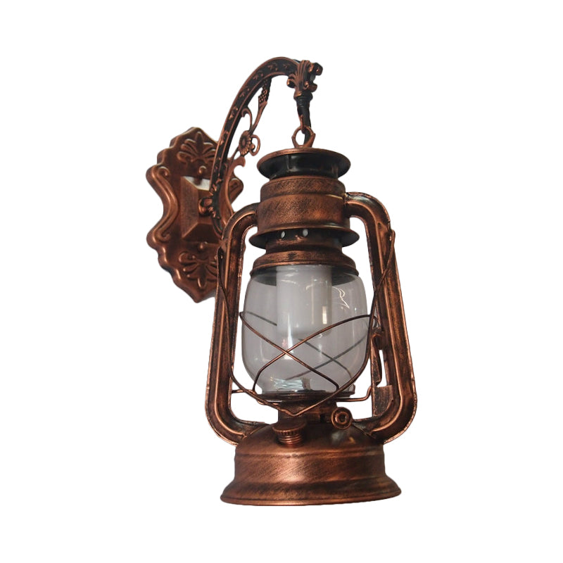 1-Licht Kerosin Wandleuchte Nautisch Schwarz/Kupfer/Bronze Klarglas Wandleuchten für das Esszimmer