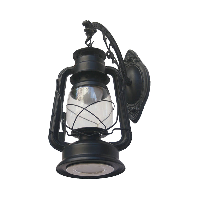 1-Licht Kerosin Wandleuchte Nautisch Schwarz/Kupfer/Bronze Klarglas Wandleuchten für das Esszimmer