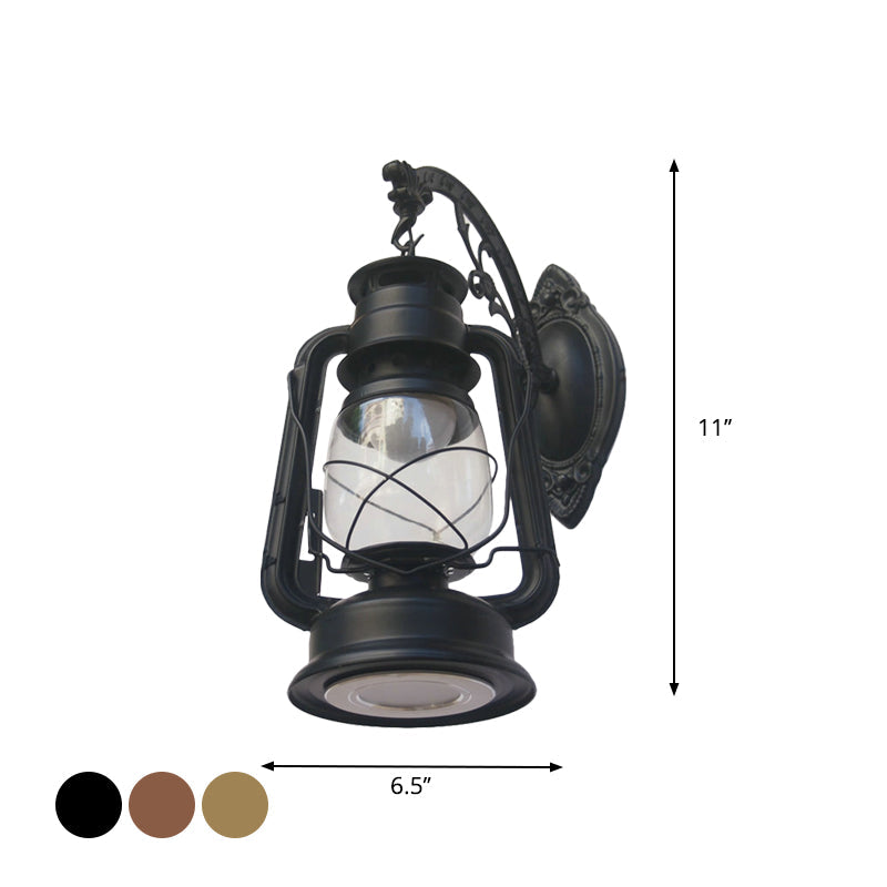 1-Licht Kerosin Wandleuchte Nautisch Schwarz/Kupfer/Bronze Klarglas Wandleuchten für das Esszimmer