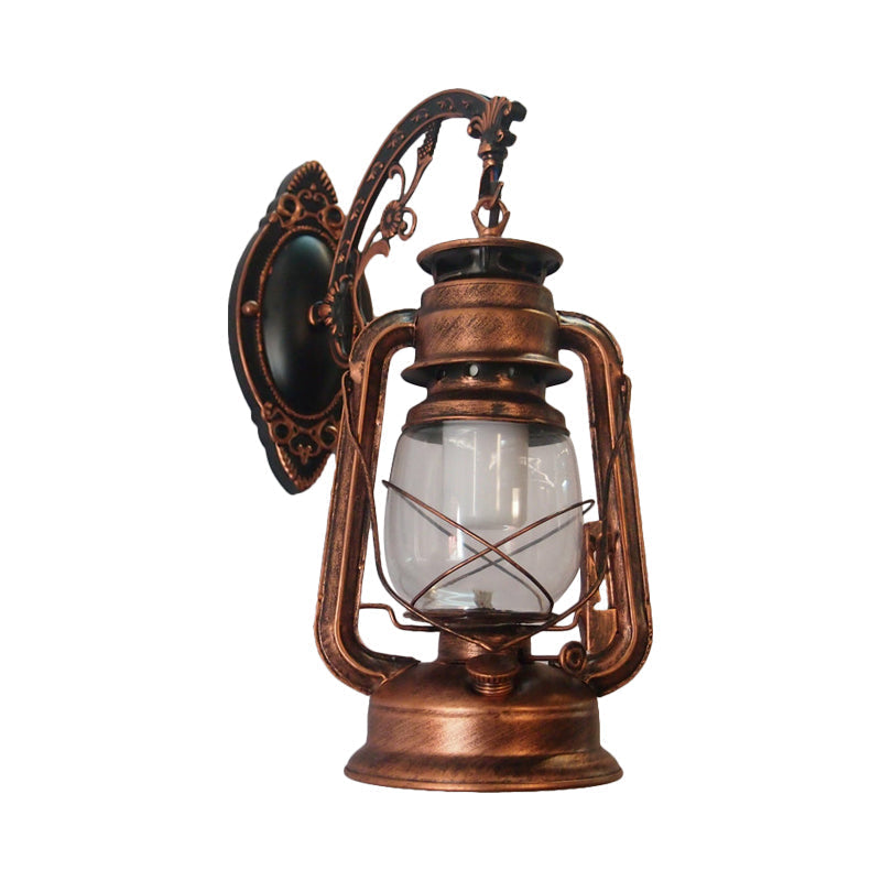 1-Licht Kerosin Wandleuchte Nautisch Schwarz/Kupfer/Bronze Klarglas Wandleuchten für das Esszimmer