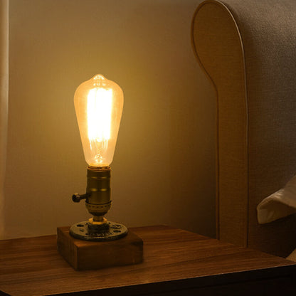 Vintage Industrial Iron Bulb 1-Licht Tischlampe