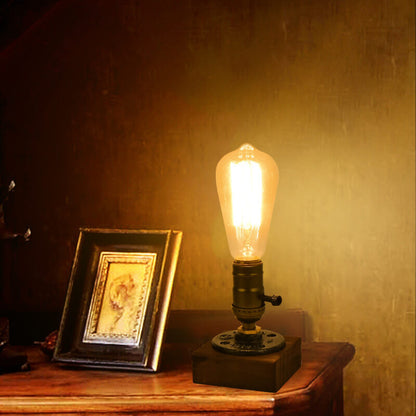 Vintage Industrial Iron Bulb 1-Licht Tischlampe