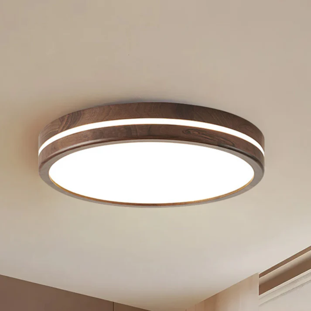 Stilvolle Holz-LED-Deckenleuchte