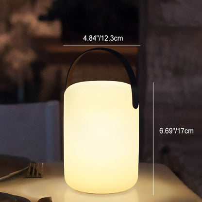 Moderne Einfachheit Kunststoff rund quadratisch Hand-LED-Tischlampe für den Außenbereich