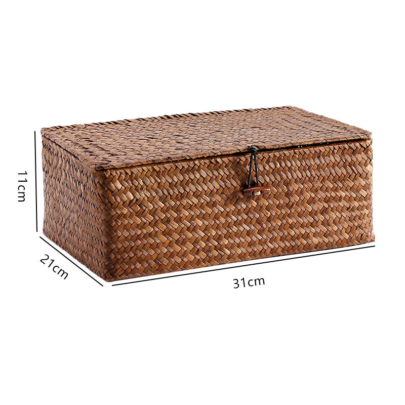 Handgewebte Aufbewahrungsbox mit Deckel