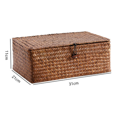 Handgewebte Aufbewahrungsbox mit Deckel