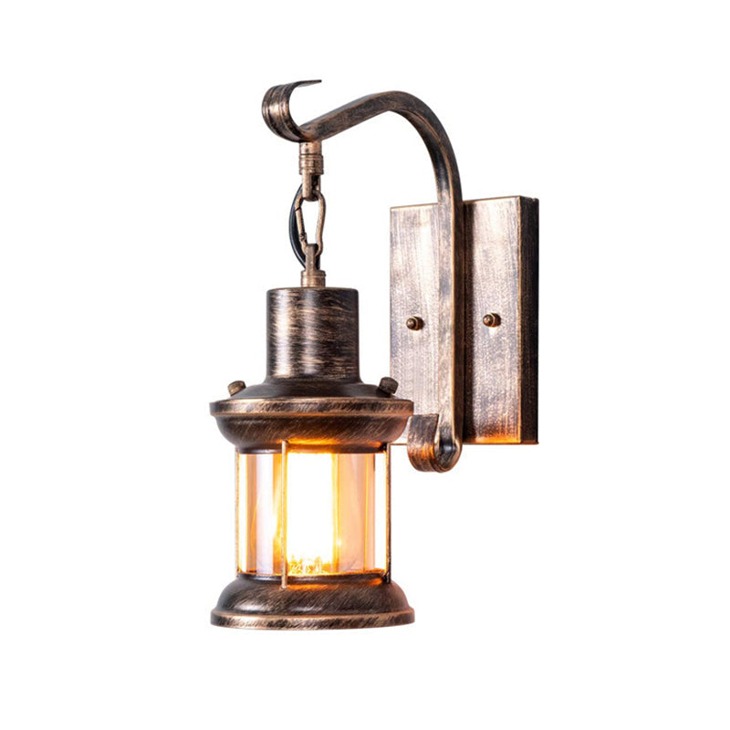1 Licht Klare Glas Wandlampe Nautical Bronze Kerosin Flur Wandlichter