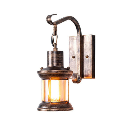 1 Licht Klare Glas Wandlampe Nautical Bronze Kerosin Flur Wandlichter