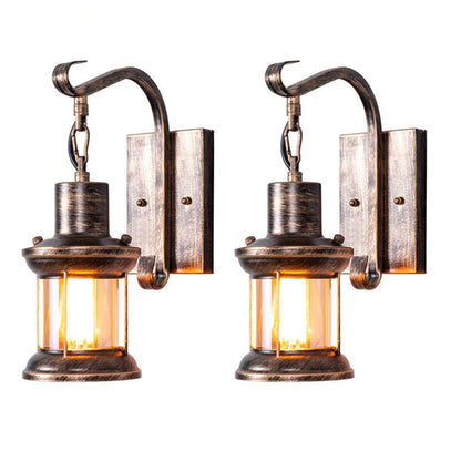 1 Licht Klare Glas Wandlampe Nautical Bronze Kerosin Flur Wandlichter