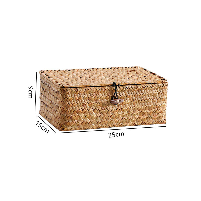 Handgewebte Aufbewahrungsbox mit Deckel