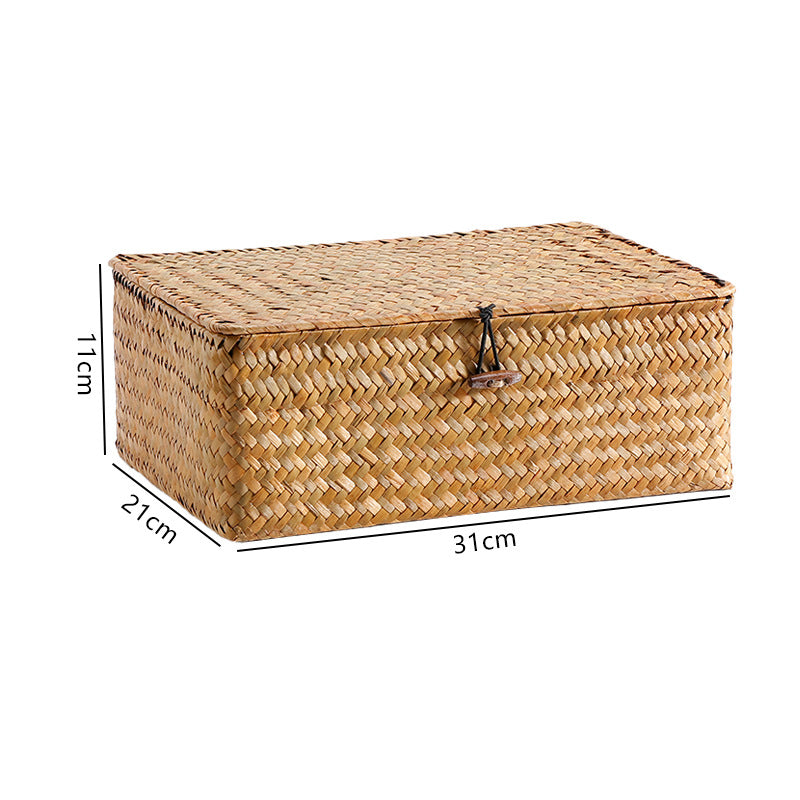 Handgewebte Aufbewahrungsbox mit Deckel