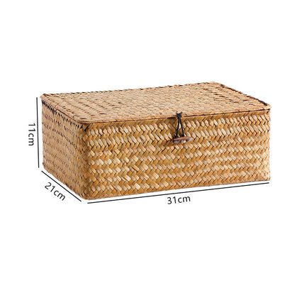 Handgewebte Aufbewahrungsbox mit Deckel