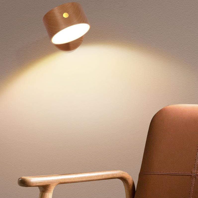 Einfaches Holz-USB-wiederaufladbares berührungsempfindliches magnetisches LED-Nachtlicht Wandleuchtenlampe
