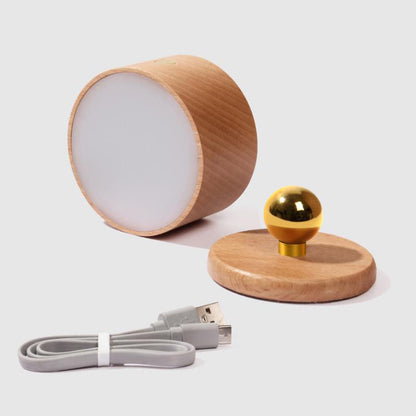 Einfaches Holz-USB-wiederaufladbares berührungsempfindliches magnetisches LED-Nachtlicht Wandleuchtenlampe