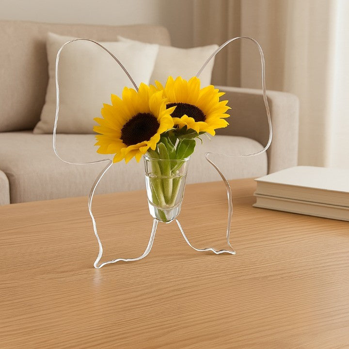 Künstlerische Schmetterling Klare Blumen Vase