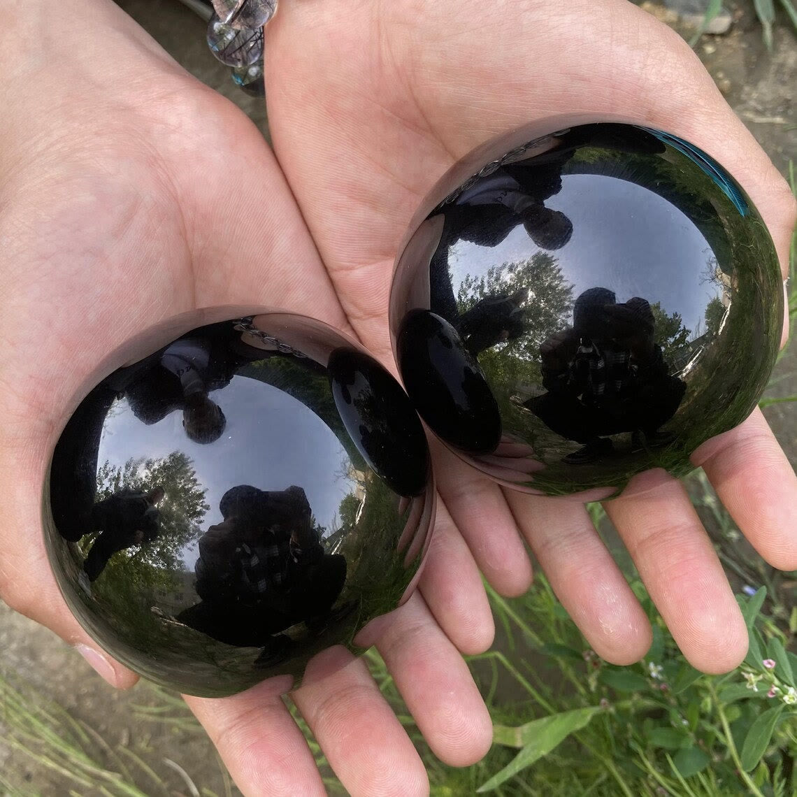 Obsidian Kristallkugel Dekoration
