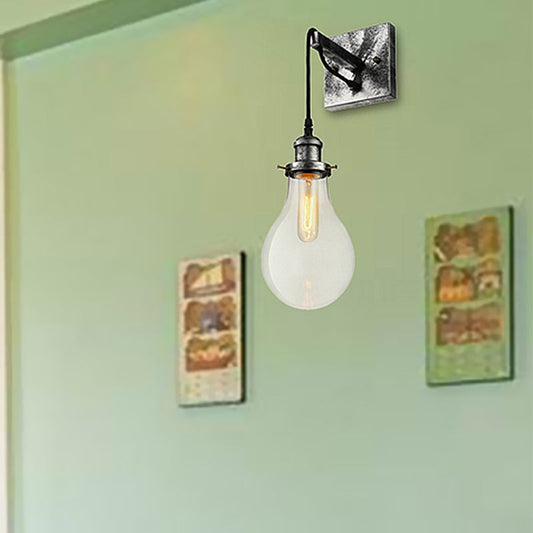 Schwarzer Glaskegel Wandleuchte Industrie Klar Glas 1 Licht Wohnzimmer Wandleuchten Licht