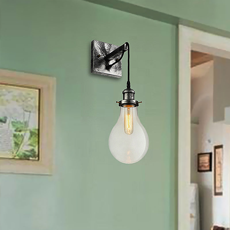 Schwarzer Glaskegel Wandleuchte Industrie Klar Glas 1 Licht Wohnzimmer Wandleuchten Licht