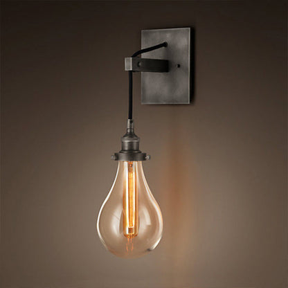 Schwarzer Glaskegel Wandleuchte Industrie Klar Glas 1 Licht Wohnzimmer Wandleuchten Licht