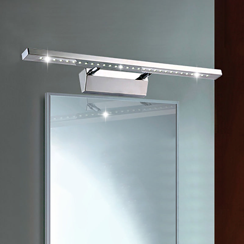 Heim Zeile | Rechteckiger Innenwandspiegel Licht Edelstahl 16"/19.5" W LED Modern Wandmontiertes Licht in Chrom, Warm/Weiß Beleuchtung