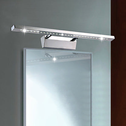 Heim Zeile | Rechteckiger Innenwandspiegel Licht Edelstahl 16"/19.5" W LED Modern Wandmontiertes Licht in Chrom, Warm/Weiß Beleuchtung
