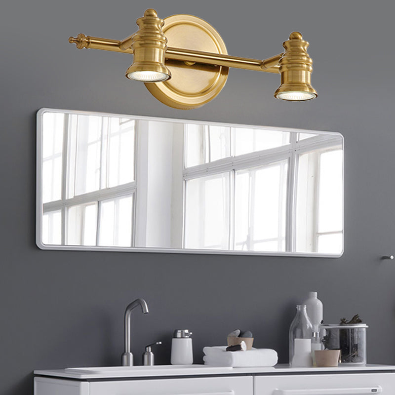 Linear Badezimmer-Waschtisch Spiegel Licht Tradition Metall 2/3/4-Glühbirne Messing Wand Leuchte Beleuchtung | Heim Linie