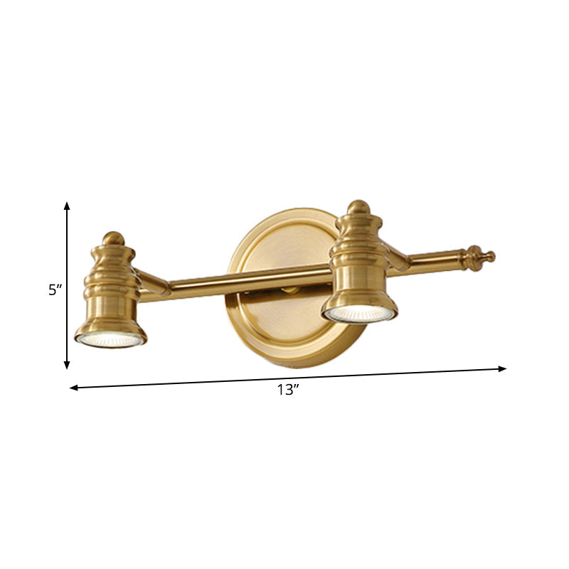 Linear Badezimmer-Waschtisch Spiegel Licht Tradition Metall 2/3/4-Glühbirne Messing Wand Leuchte Beleuchtung | Heim Linie