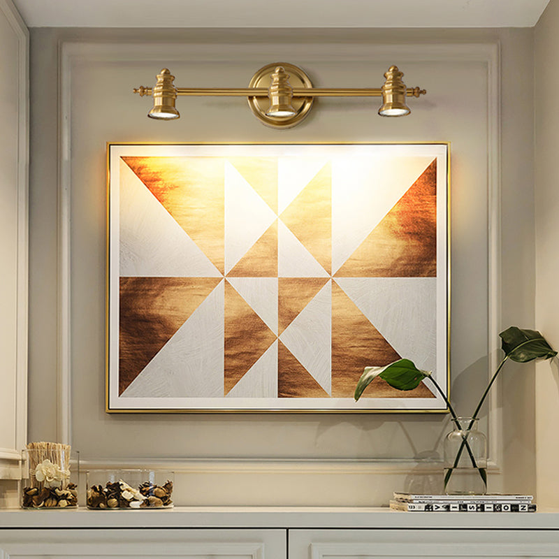 Linear Badezimmer-Waschtisch Spiegel Licht Tradition Metall 2/3/4-Glühbirne Messing Wand Leuchte Beleuchtung | Heim Linie