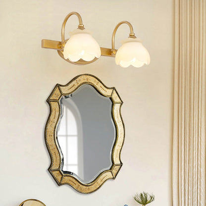 Blossom Badezimmer Waschbecken Spiegel Licht Traditionelle Metall LED 2/3/4 Köpfe Messing Wandmontierte Lampe | Heim Zeile