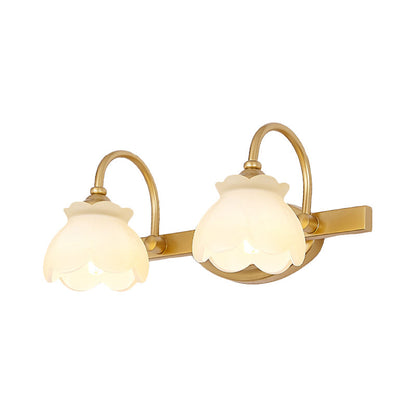 Blossom Badezimmer Waschbecken Spiegel Licht Traditionelle Metall LED 2/3/4 Köpfe Messing Wandmontierte Lampe | Heim Zeile