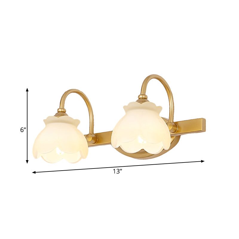 Blossom Badezimmer Waschbecken Spiegel Licht Traditionelle Metall LED 2/3/4 Köpfe Messing Wandmontierte Lampe | Heim Zeile