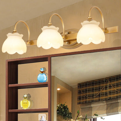 Blossom Badezimmer Waschbecken Spiegel Licht Traditionelle Metall LED 2/3/4 Köpfe Messing Wandmontierte Lampe | Heim Zeile