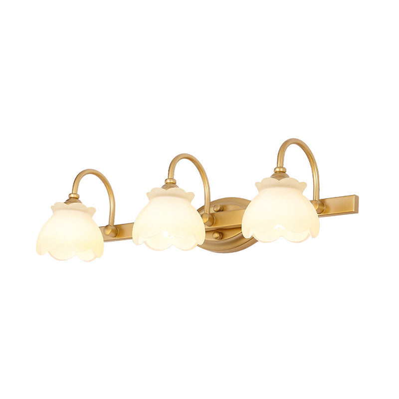 Blossom Badezimmer Waschbecken Spiegel Licht Traditionelle Metall LED 2/3/4 Köpfe Messing Wandmontierte Lampe | Heim Zeile