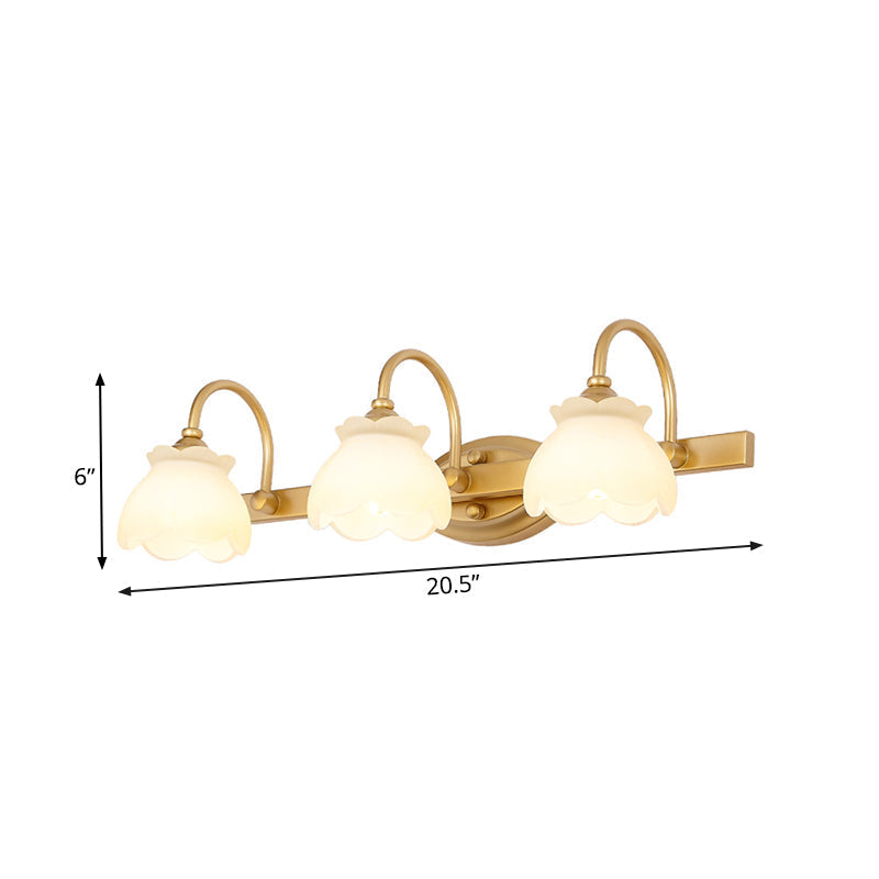 Blossom Badezimmer Waschbecken Spiegel Licht Traditionelle Metall LED 2/3/4 Köpfe Messing Wandmontierte Lampe | Heim Zeile