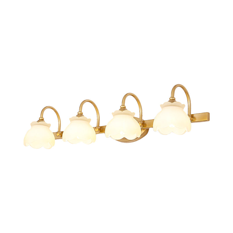 Blossom Badezimmer Waschbecken Spiegel Licht Traditionelle Metall LED 2/3/4 Köpfe Messing Wandmontierte Lampe | Heim Zeile