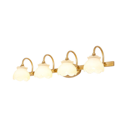 Blossom Badezimmer Waschbecken Spiegel Licht Traditionelle Metall LED 2/3/4 Köpfe Messing Wandmontierte Lampe | Heim Zeile