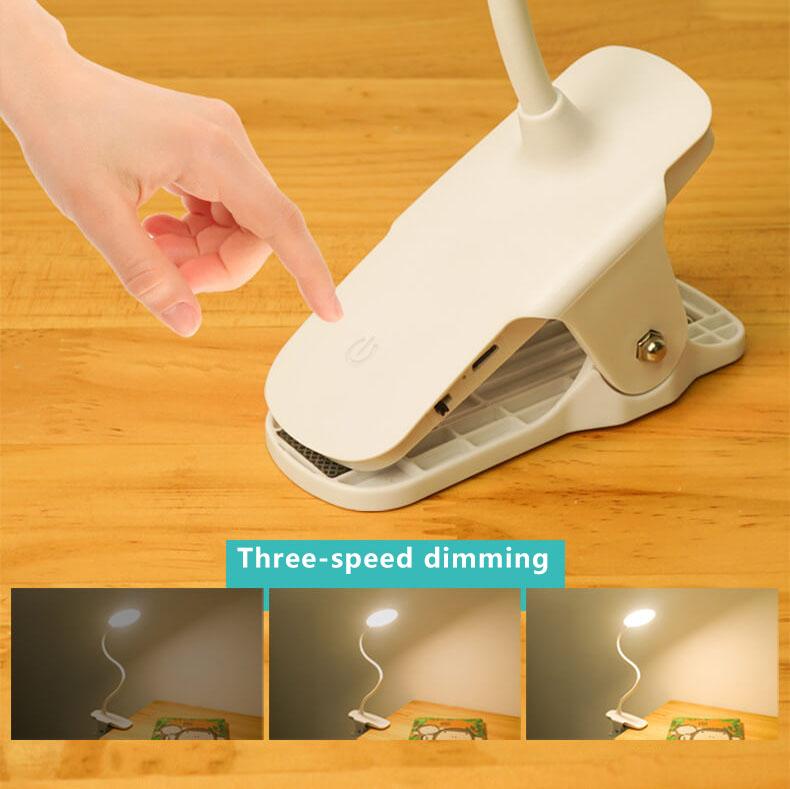 Einfache LED Clip Schreibtischlampe Wiederaufladbar Augenschutz Nachtlicht