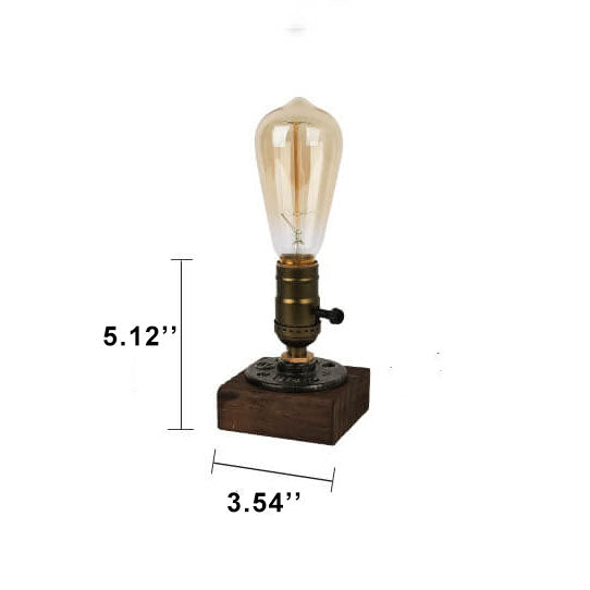 Vintage Industrial Iron Bulb 1-Licht Tischlampe