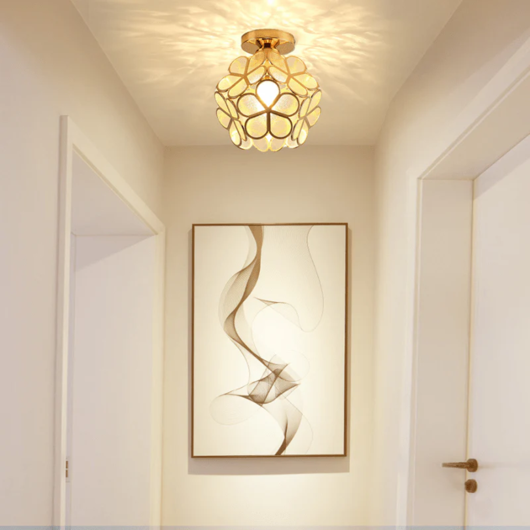 Luxuriöse Glasblumen-Deckenlampe