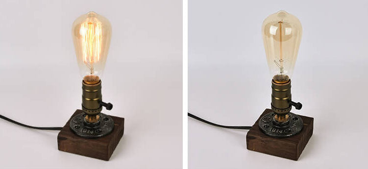 Vintage Industrial Iron Bulb 1-Licht Tischlampe