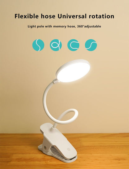 Einfache LED Clip Schreibtischlampe Wiederaufladbar Augenschutz Nachtlicht