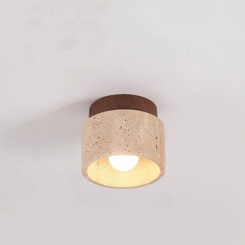 Travertin Deckenleuchte - Raffinierte Eleganz - Sanftes Licht - Einzigartiges Design