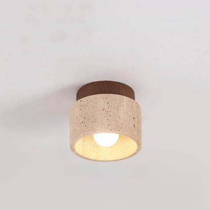 Travertin Deckenleuchte - Raffinierte Eleganz - Sanftes Licht - Einzigartiges Design
