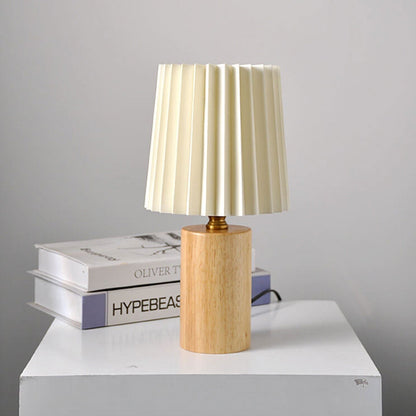 Vintage Korean Fold Column Massivholz-Basis 1-Licht Tischlampe
