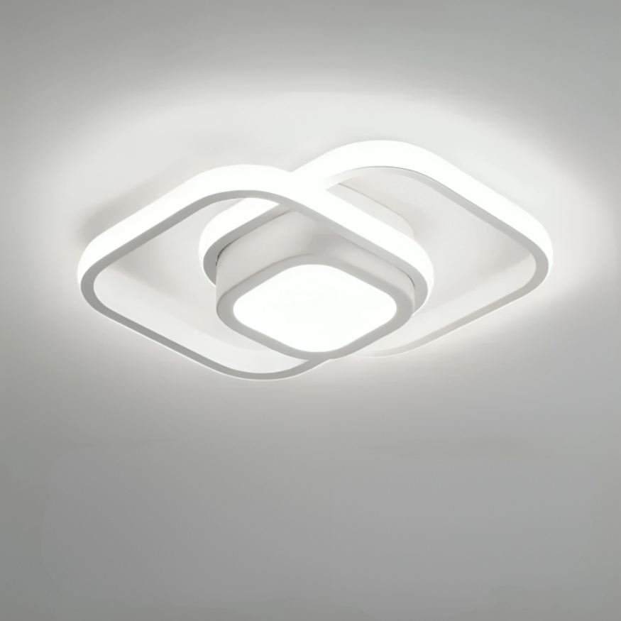 Moderne LED-Deckenlampe 18W | Kreatives Design mit 2 Ringen | Energiesparende Beleuchtung für Wohnzimmer & Büro 24 cm