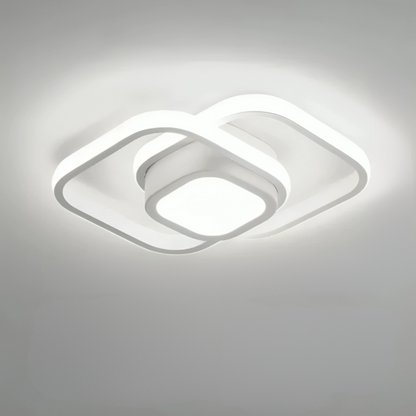 Moderne LED-Deckenlampe 18W | Kreatives Design mit 2 Ringen | Energiesparende Beleuchtung für Wohnzimmer & Büro 24 cm